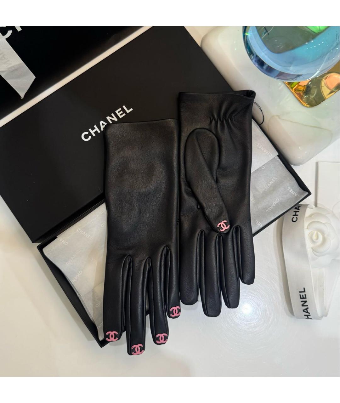 CHANEL Черные кожаные перчатки, фото 8