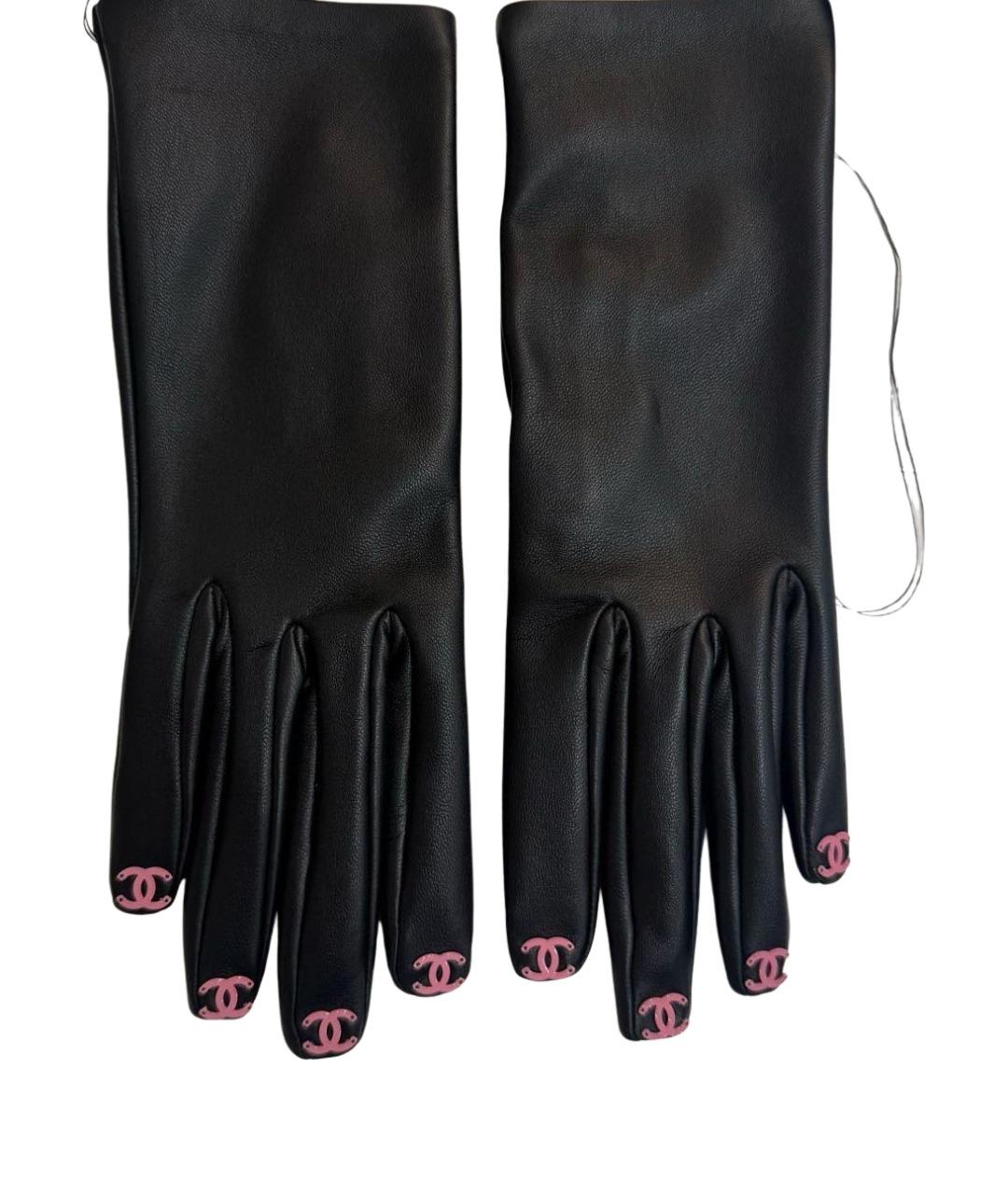 CHANEL Черные кожаные перчатки, фото 1