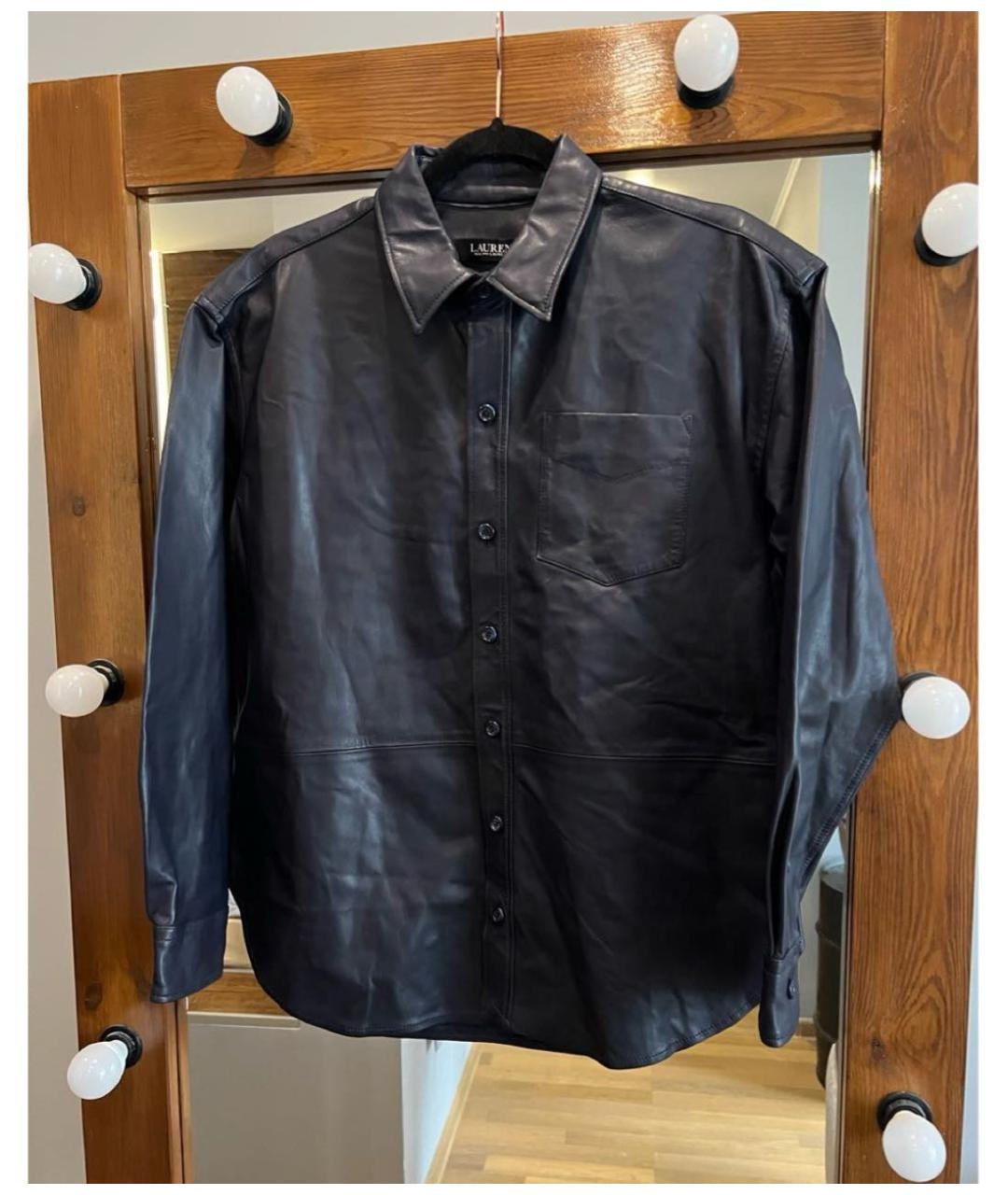 RALPH LAUREN Черная кожаная рубашка, фото 2