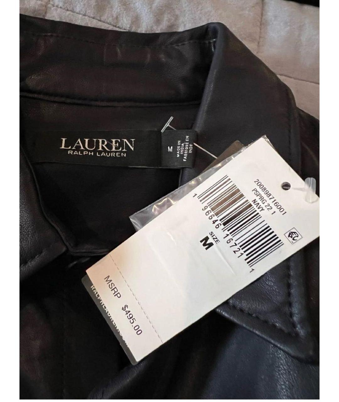 RALPH LAUREN Черная кожаная рубашка, фото 4