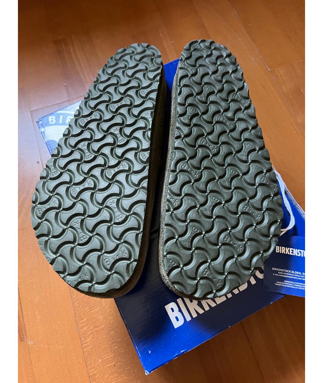 BIRKENSTOCK Хаки замшевые сандалии, фото 7