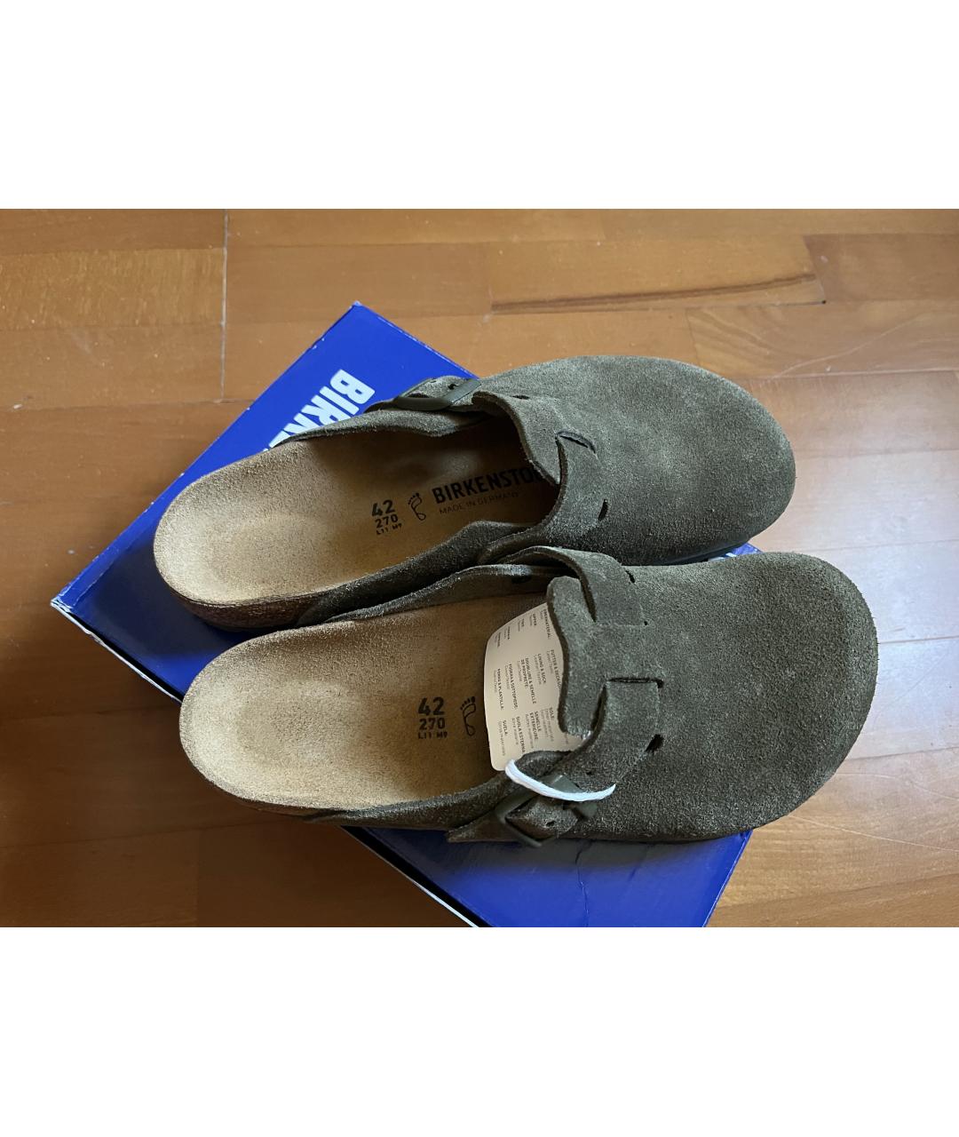 BIRKENSTOCK Хаки замшевые сандалии, фото 6