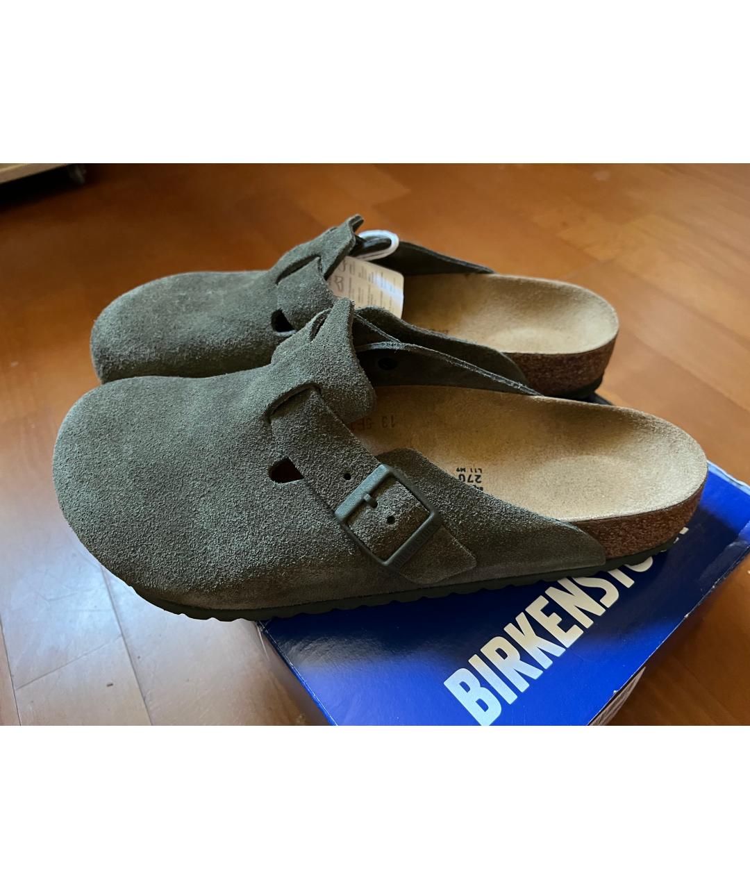 BIRKENSTOCK Хаки замшевые сандалии, фото 10