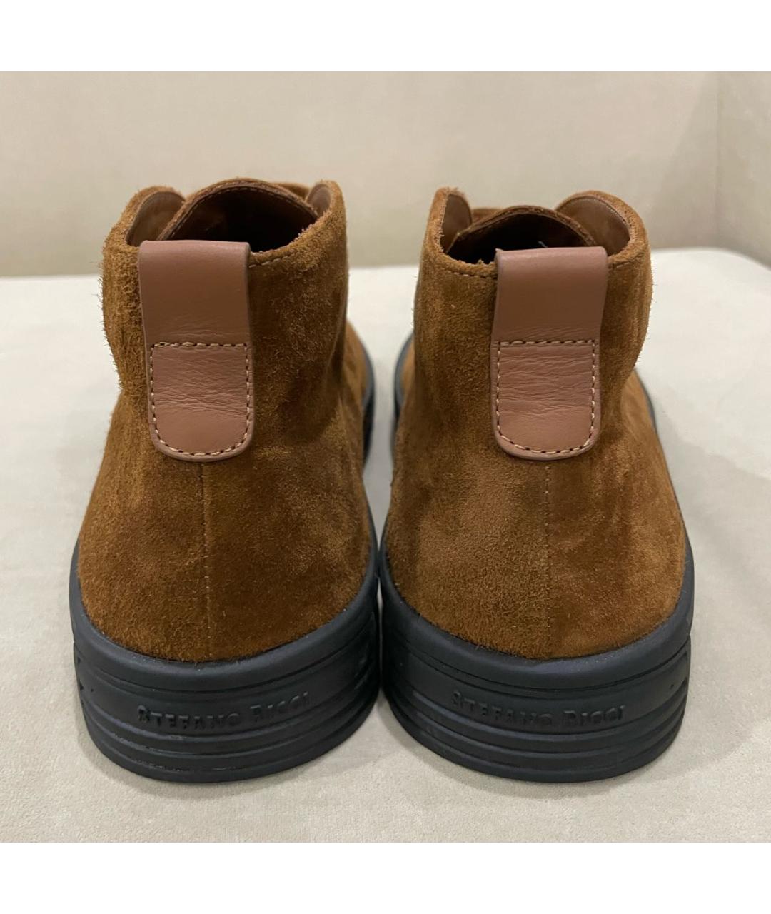 STEFANO RICCI Оранжевое замшевые высокие ботинки, фото 4