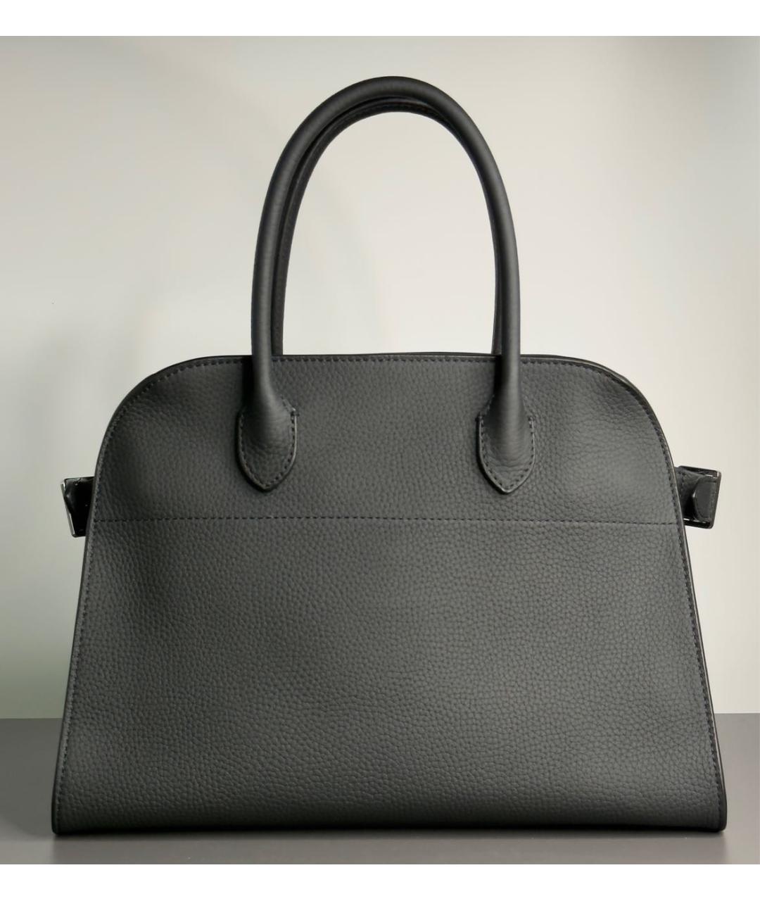 THE ROW Черная кожаная сумка с короткими ручками, фото 9