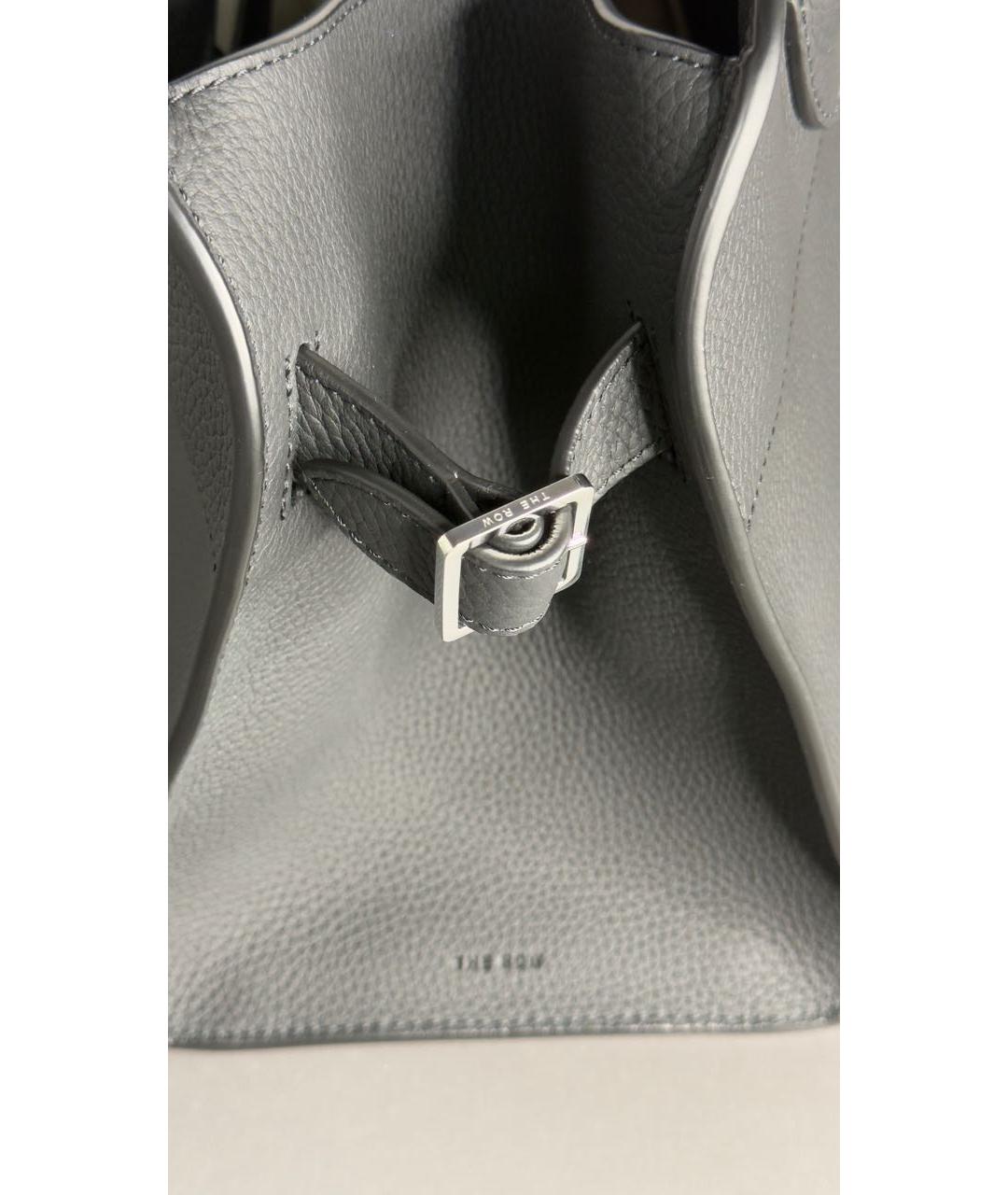 THE ROW Черная кожаная сумка с короткими ручками, фото 3