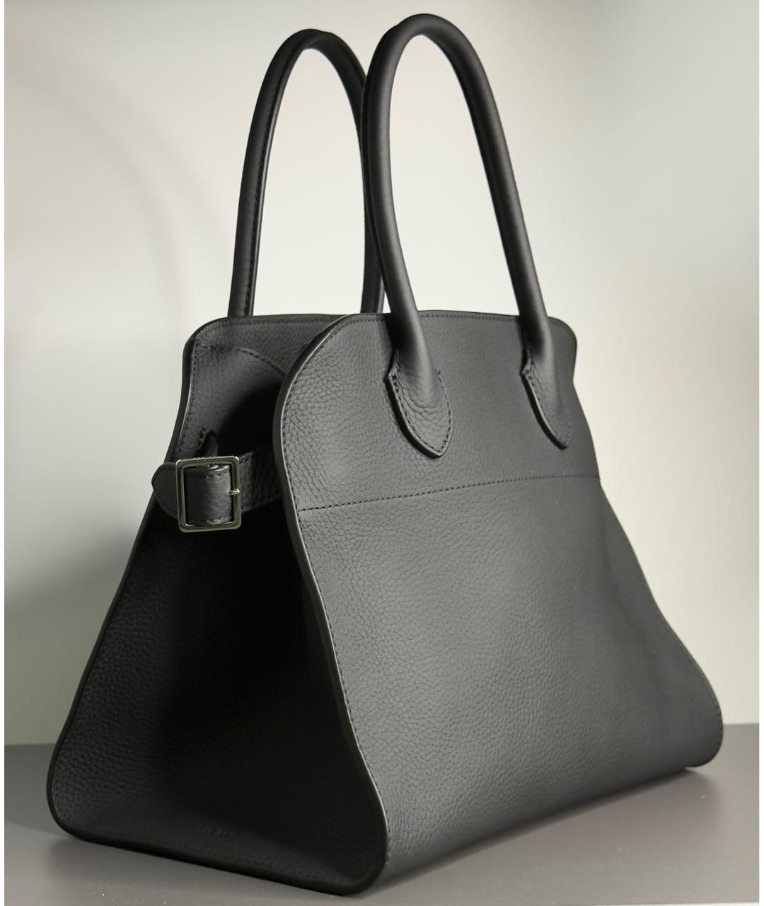 THE ROW Черная кожаная сумка с короткими ручками, фото 2