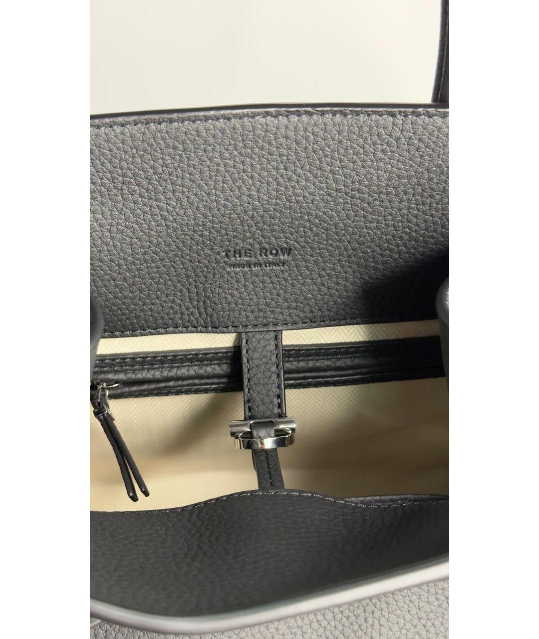 THE ROW Черная кожаная сумка с короткими ручками, фото 5