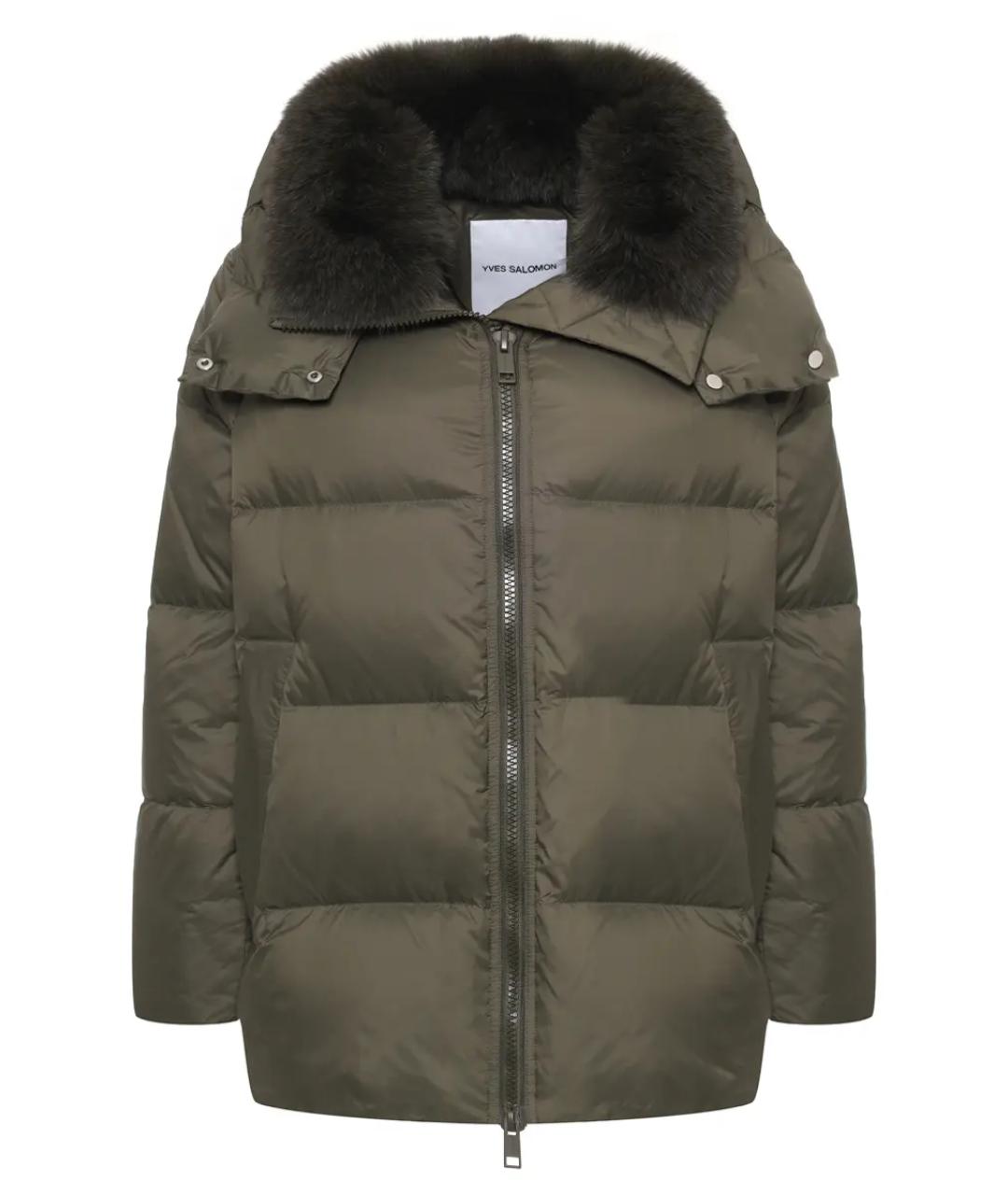 YVES SALOMON Зеленый пуховик, фото 1
