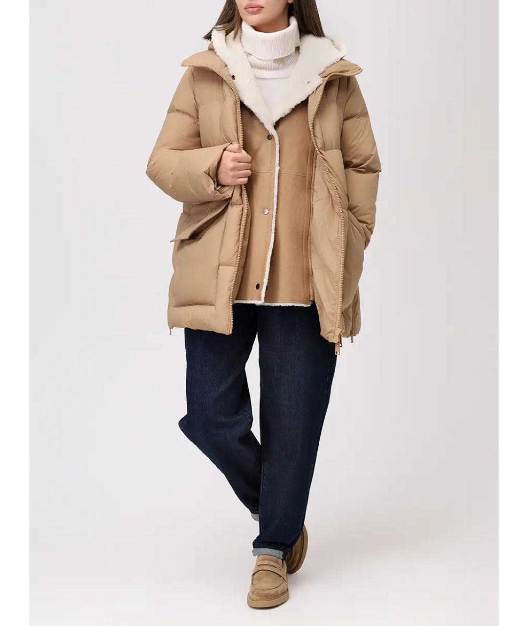 YVES SALOMON Бежевый пуховик, фото 2