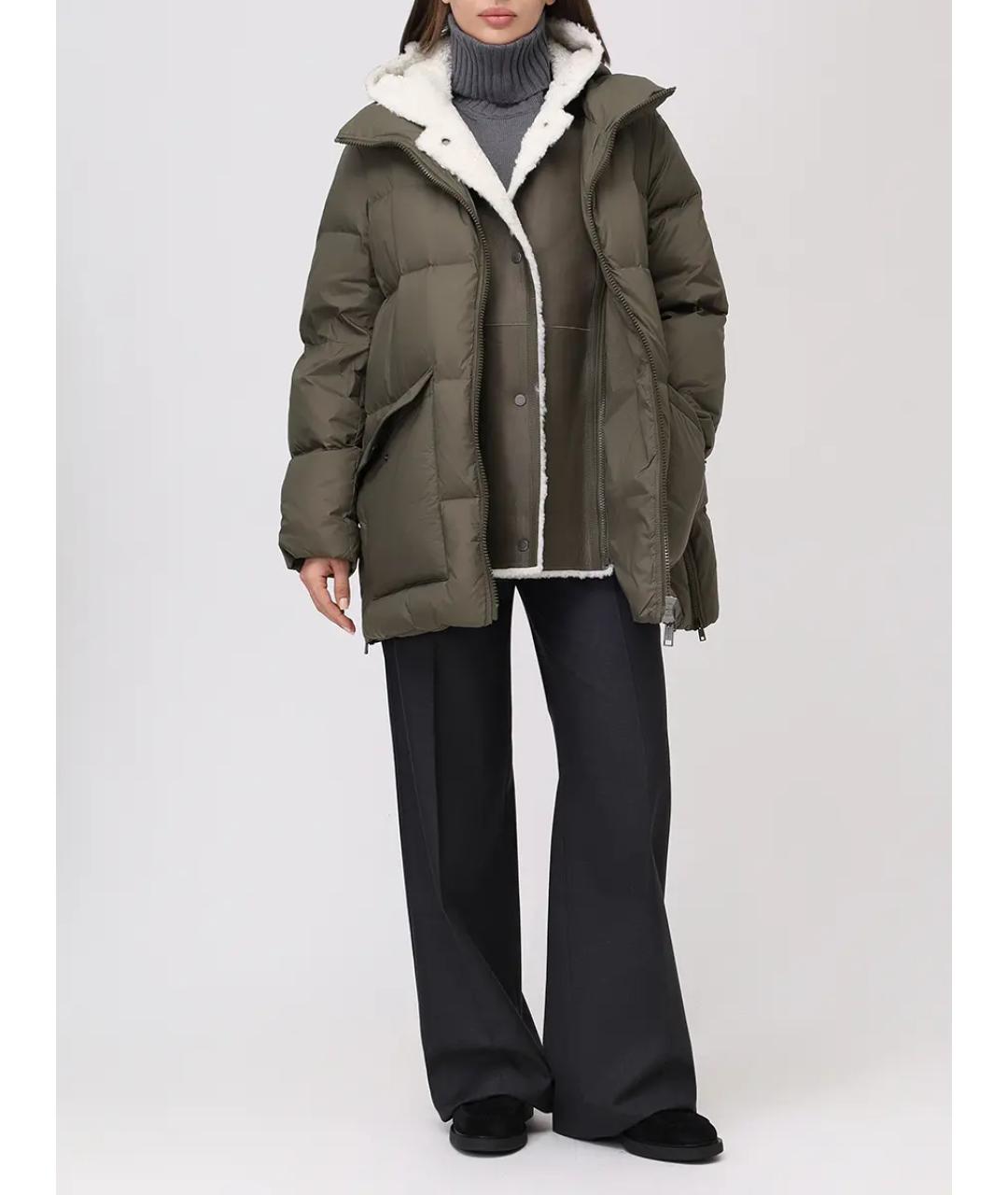 YVES SALOMON Зеленый пуховик, фото 2