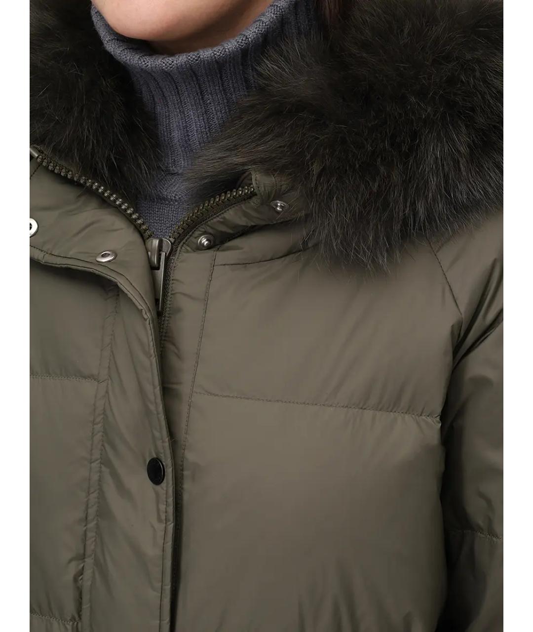 YVES SALOMON Зеленый меховой пуховик, фото 5