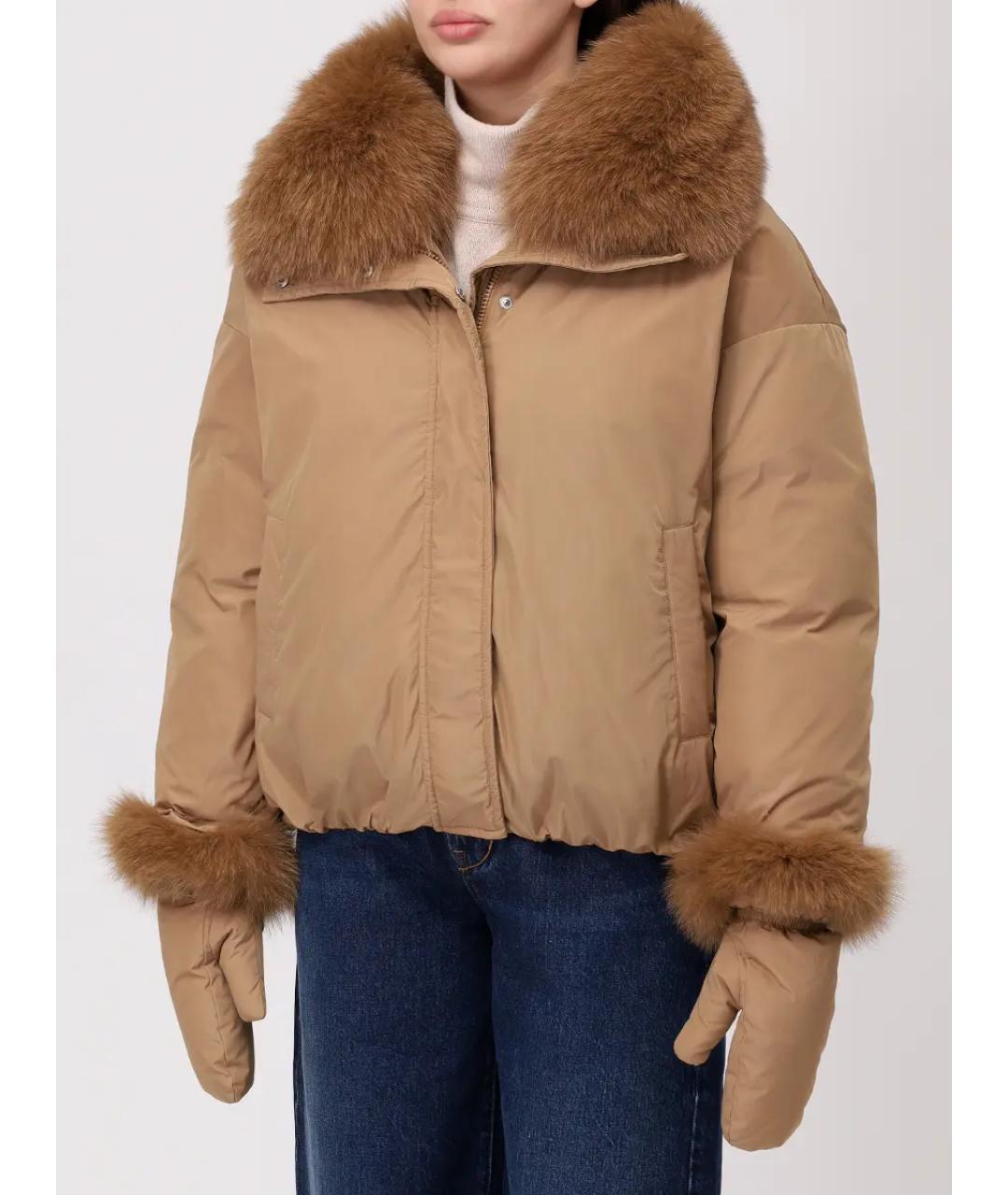 YVES SALOMON Бежевый пуховик, фото 4