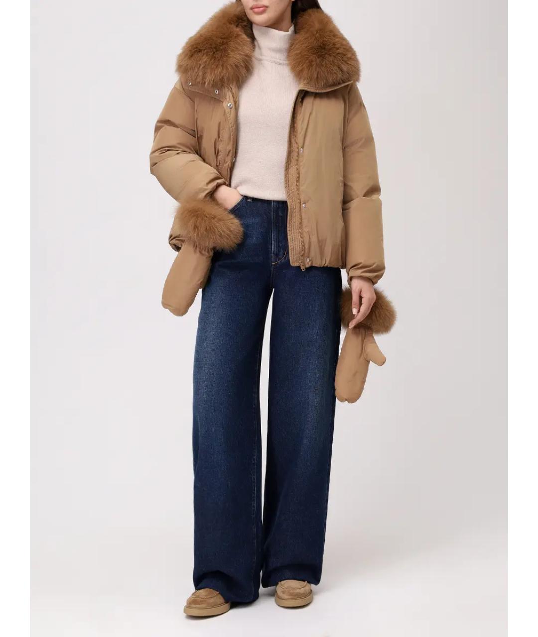 YVES SALOMON Бежевый пуховик, фото 2