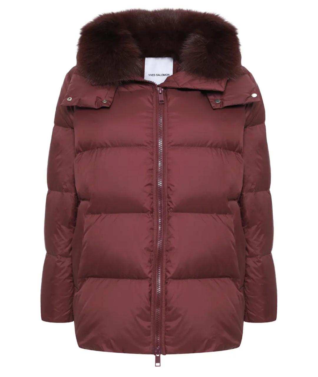 YVES SALOMON Бордовый пуховик, фото 1
