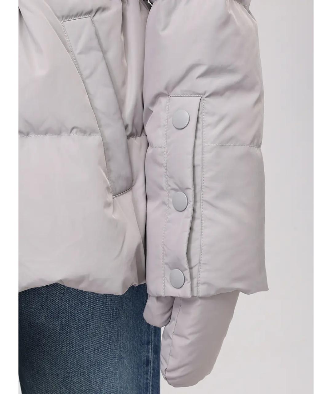 YVES SALOMON Серый меховой пуховик, фото 5