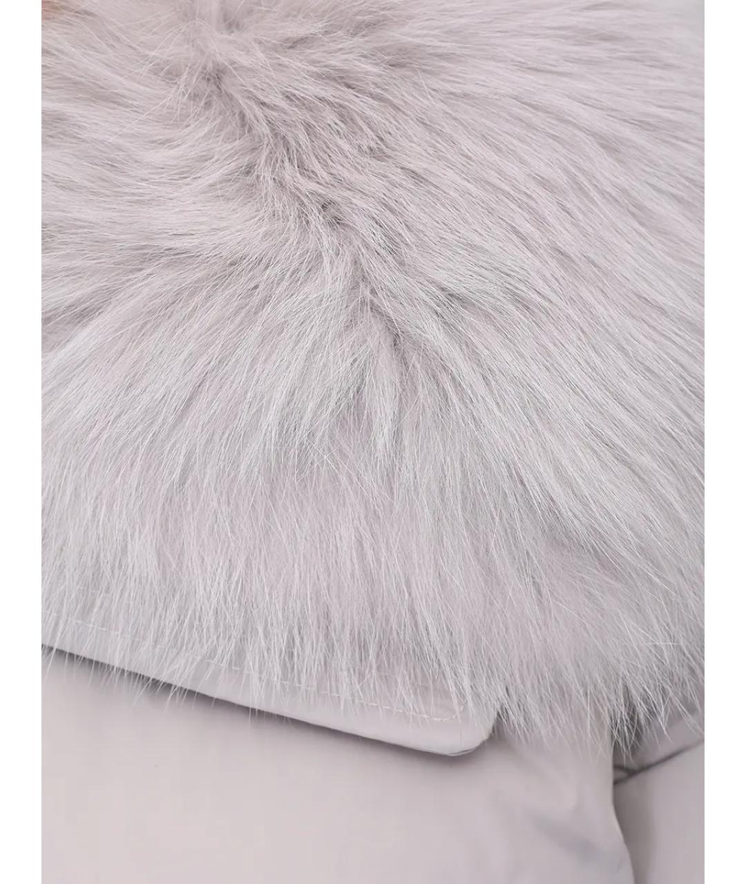 YVES SALOMON Серый меховой пуховик, фото 6