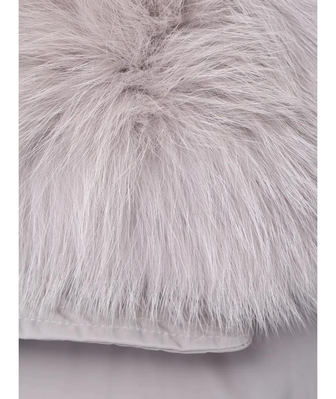 YVES SALOMON Серый меховой пуховик, фото 6