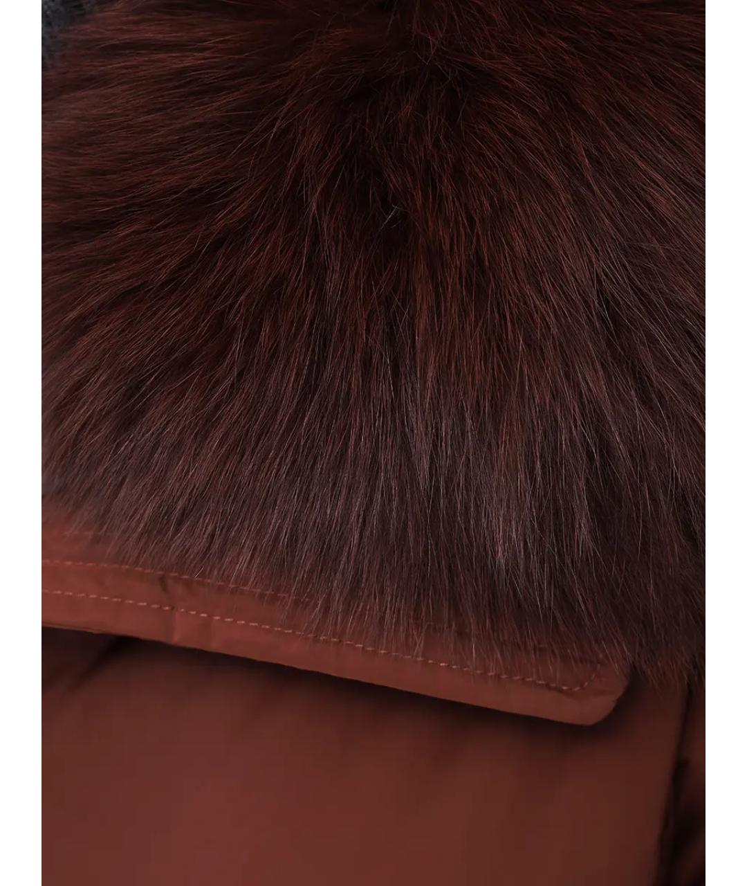 YVES SALOMON Бордовый меховой пуховик, фото 6