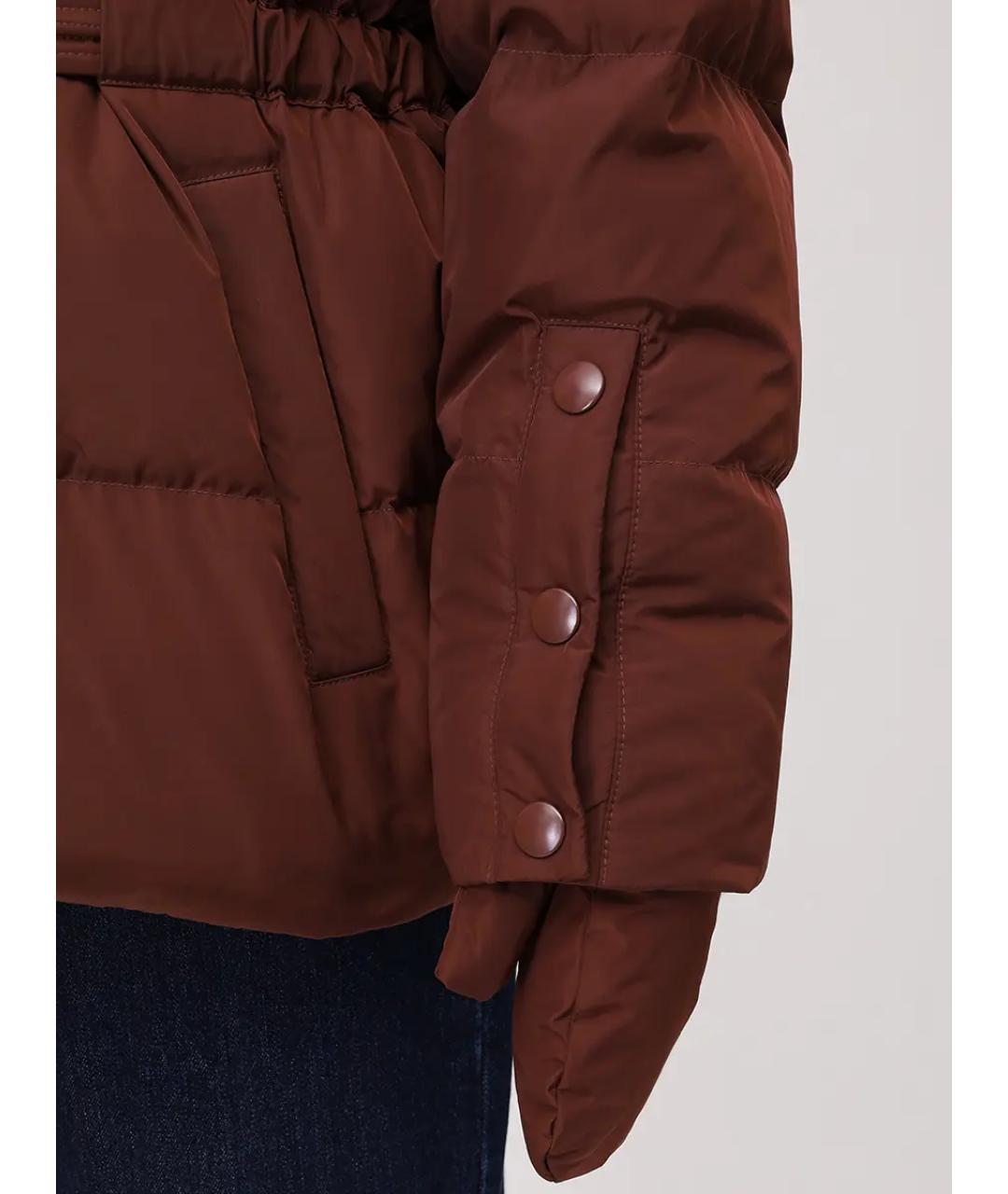 YVES SALOMON Бордовый меховой пуховик, фото 5