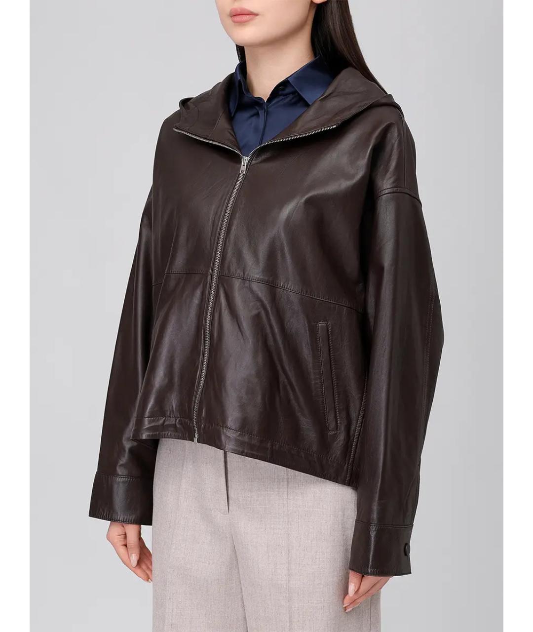 YVES SALOMON Коричневая кожаная куртка, фото 4