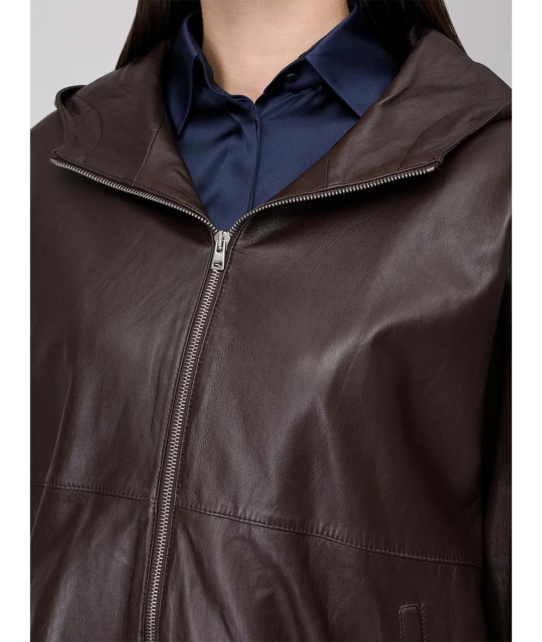 YVES SALOMON Коричневая кожаная куртка, фото 5