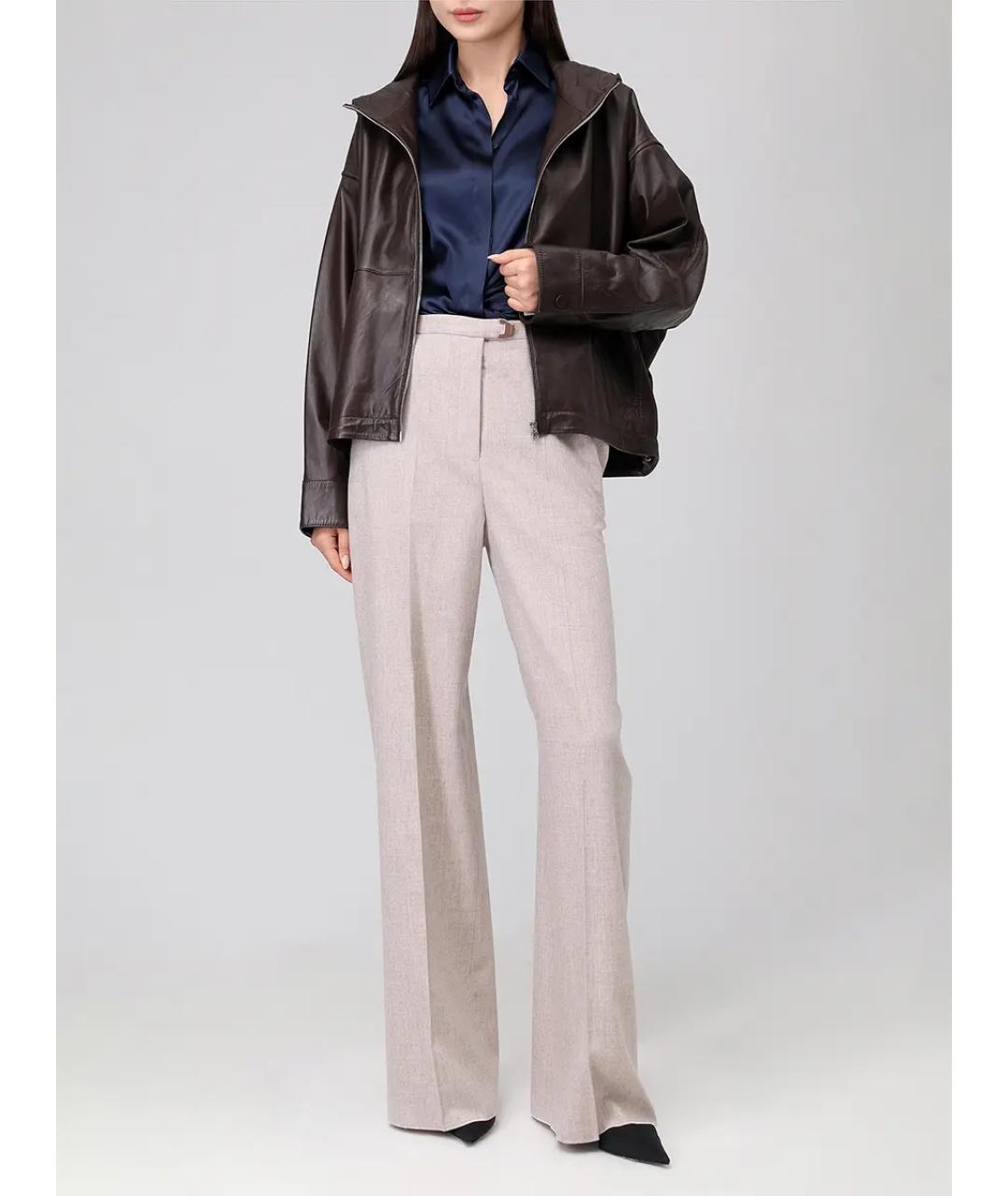 YVES SALOMON Коричневая кожаная куртка, фото 2