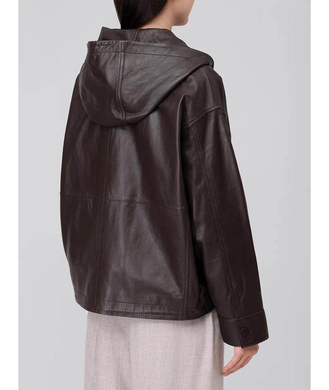 YVES SALOMON Коричневая кожаная куртка, фото 3