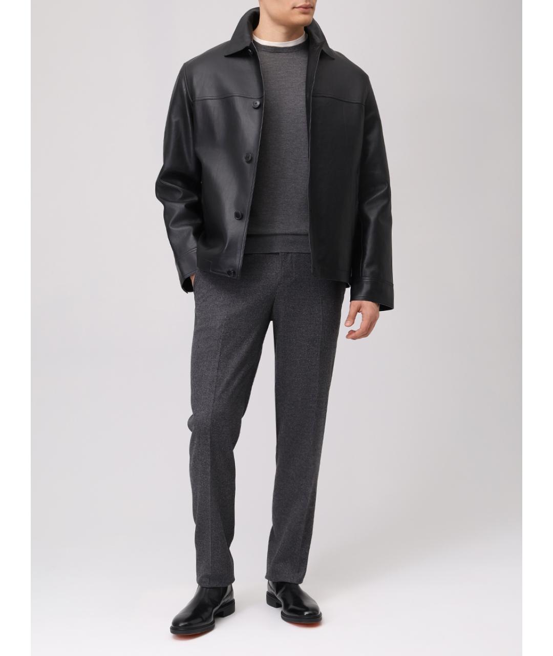 YVES SALOMON Черная кожаная куртка, фото 2