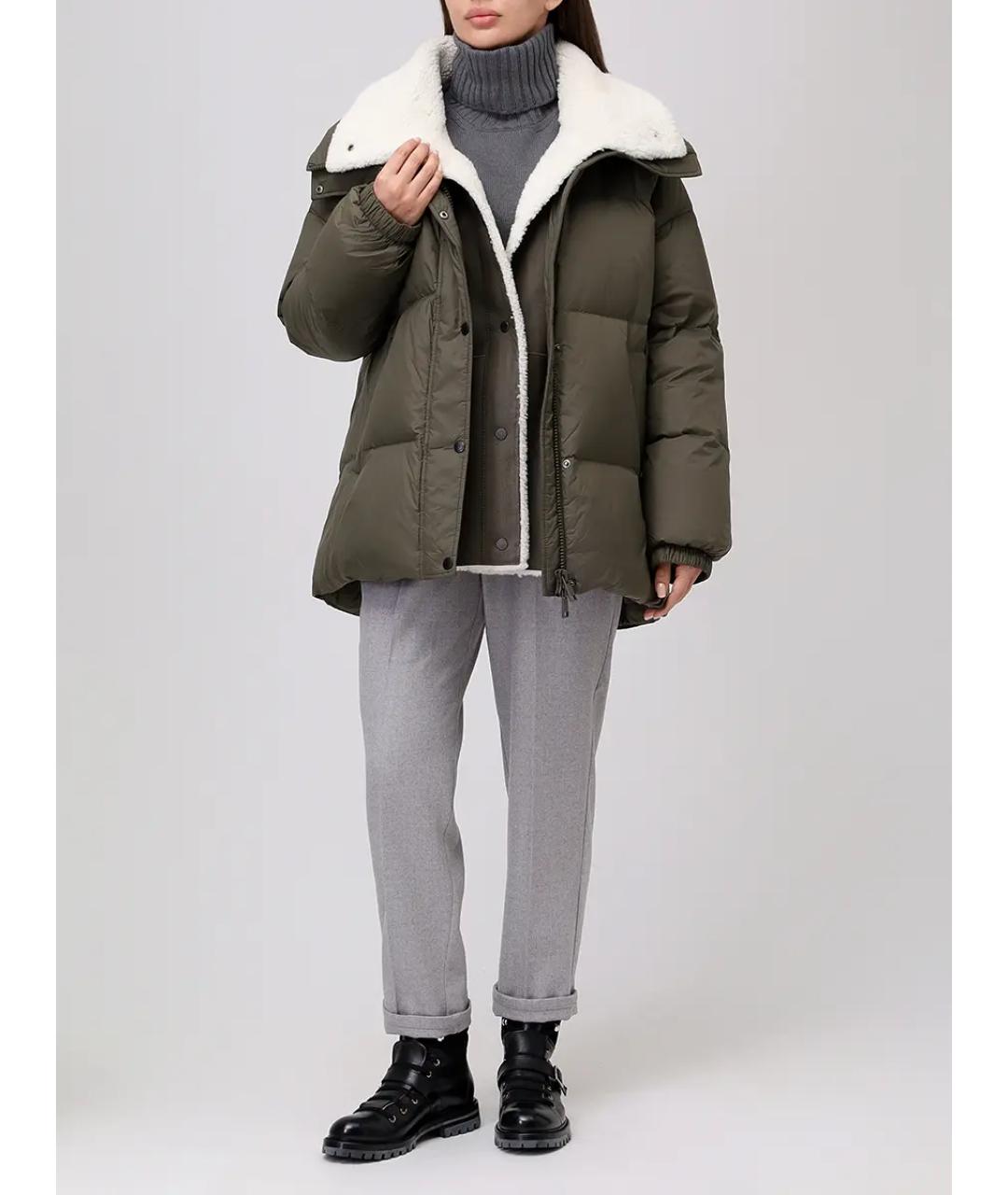 YVES SALOMON Зеленый пуховик, фото 2