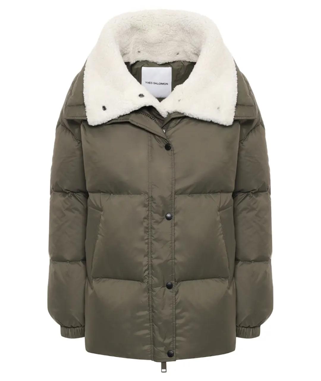 YVES SALOMON Зеленый пуховик, фото 1