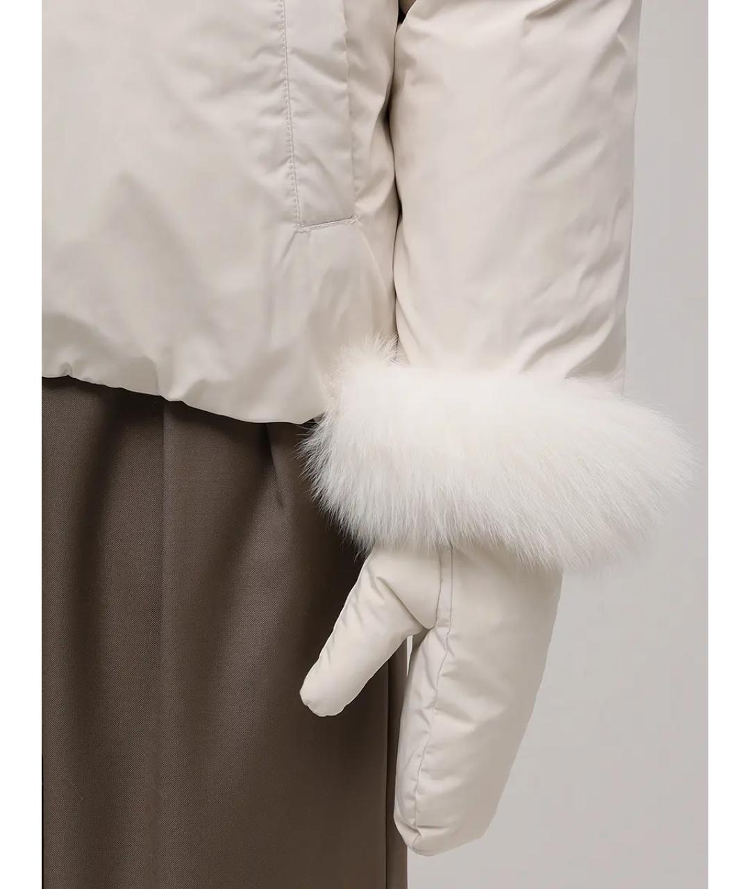 YVES SALOMON Белый меховой пуховик, фото 5