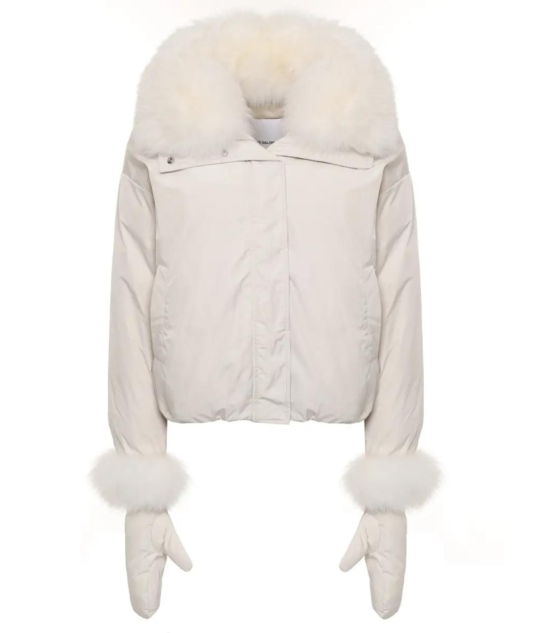 YVES SALOMON Белый меховой пуховик, фото 1