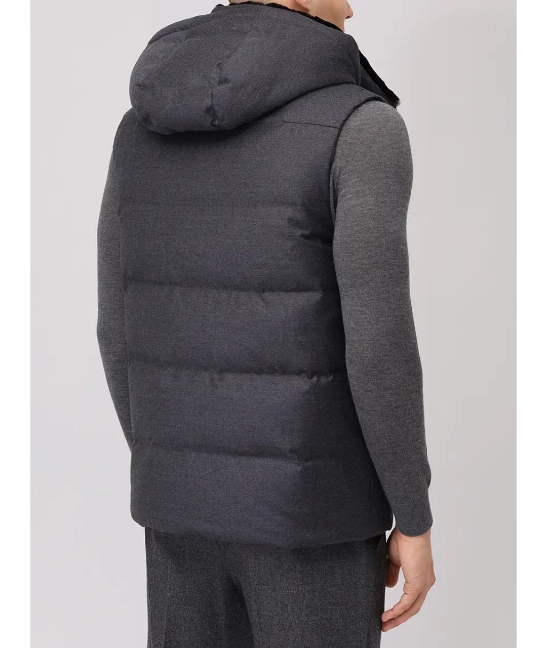 YVES SALOMON Серый шерстяной жилет, фото 3