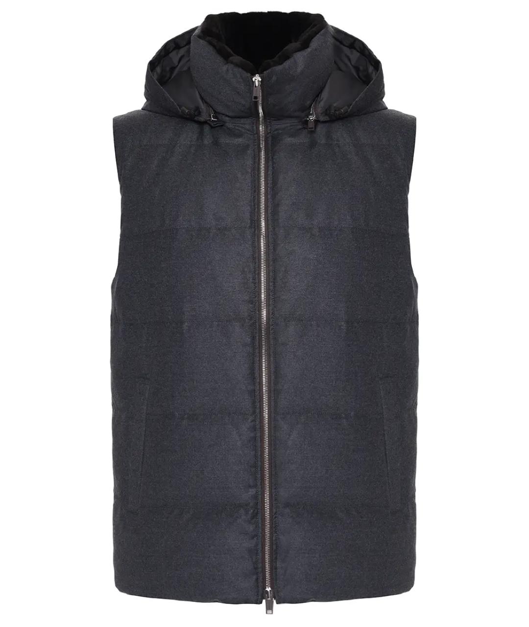 YVES SALOMON Серый шерстяной жилет, фото 1