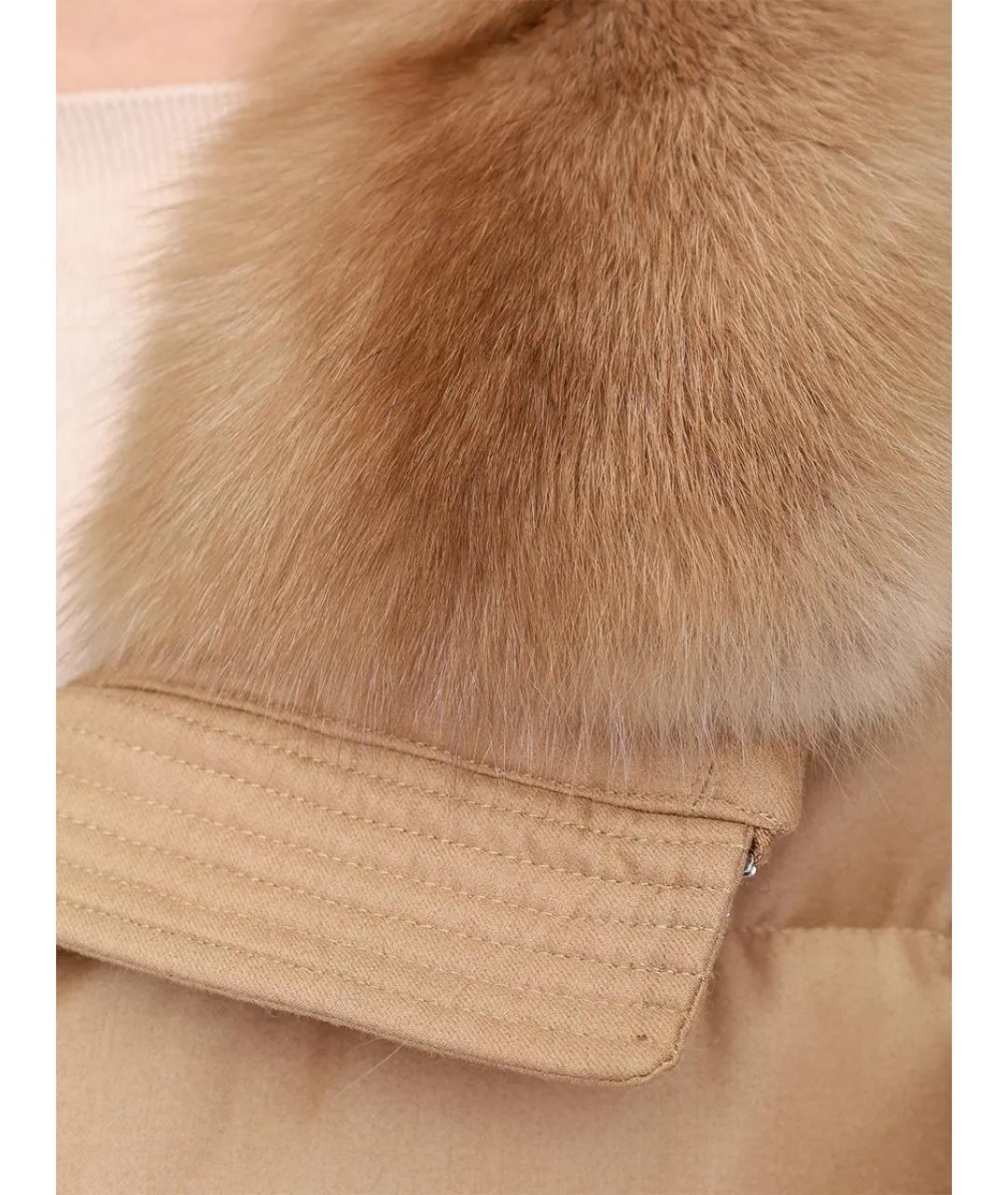 YVES SALOMON Бежевый меховой пуховик, фото 6