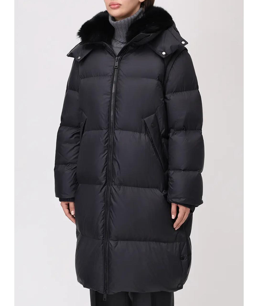 YVES SALOMON Черный меховой пуховик, фото 4
