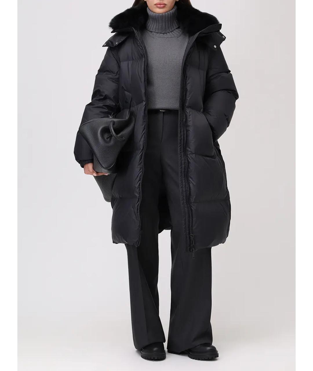 YVES SALOMON Черный меховой пуховик, фото 2