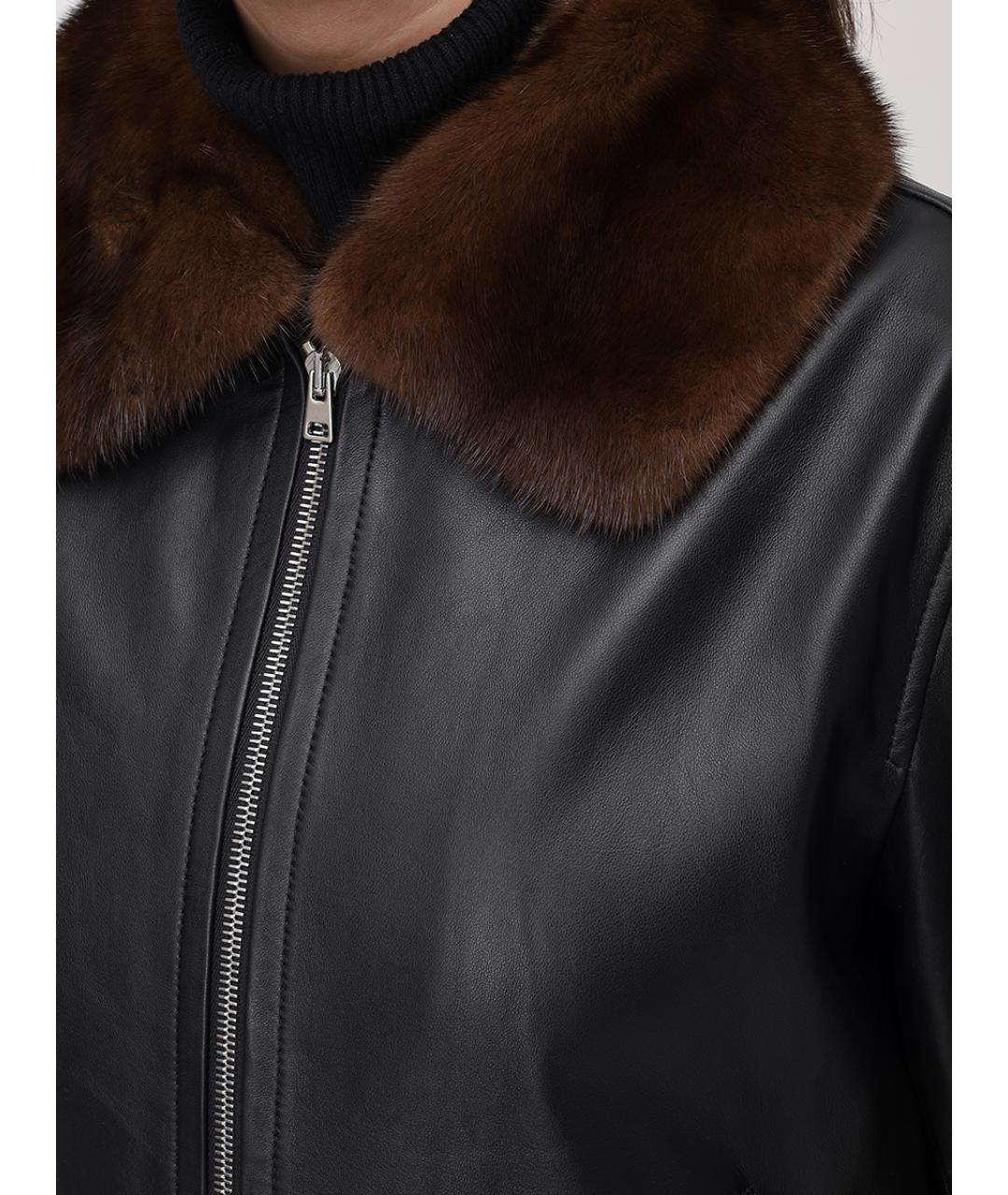 YVES SALOMON Черная кожаная куртка, фото 5