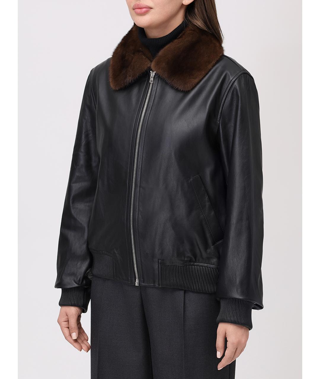 YVES SALOMON Черная кожаная куртка, фото 4