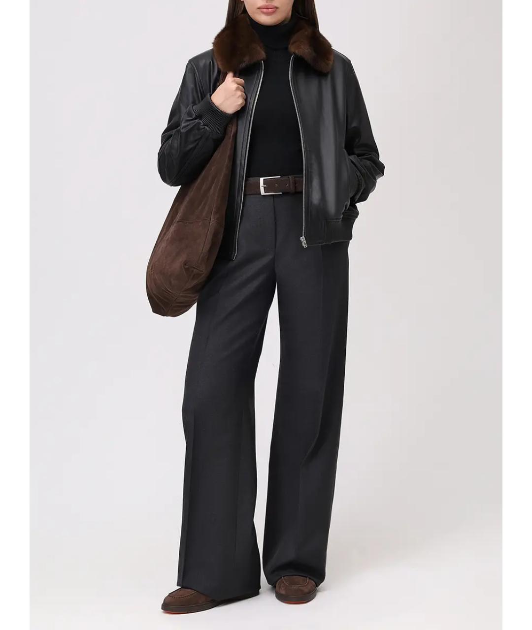 YVES SALOMON Черная кожаная куртка, фото 2