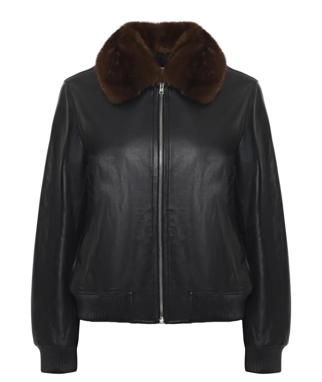 YVES SALOMON Черная кожаная куртка, фото 1