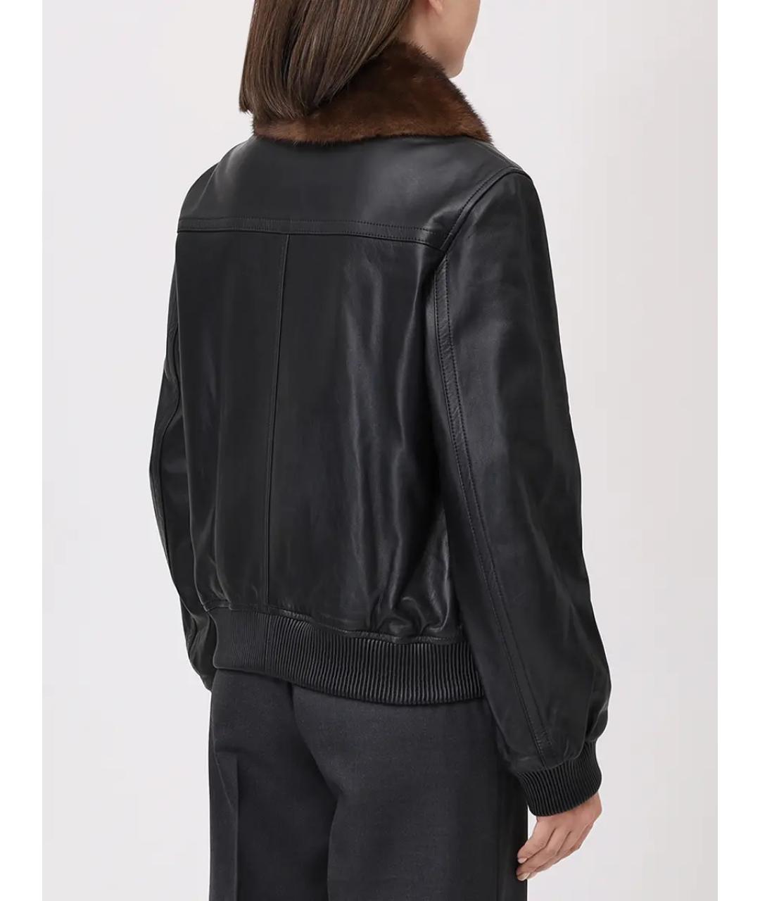 YVES SALOMON Черная кожаная куртка, фото 3