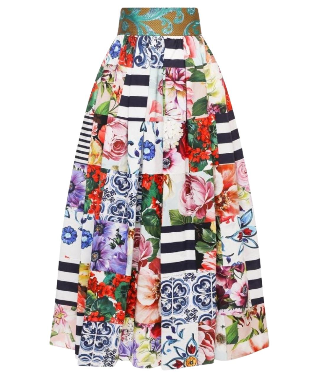 DOLCE&GABBANA Мульти хлопковая юбка макси, фото 1