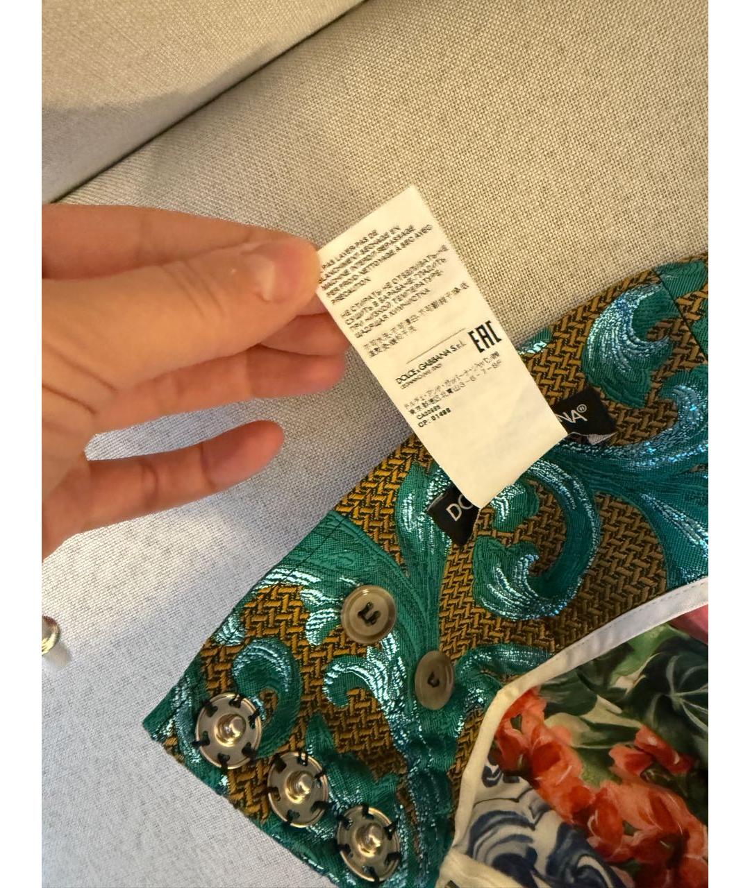 DOLCE&GABBANA Мульти хлопковая юбка макси, фото 7