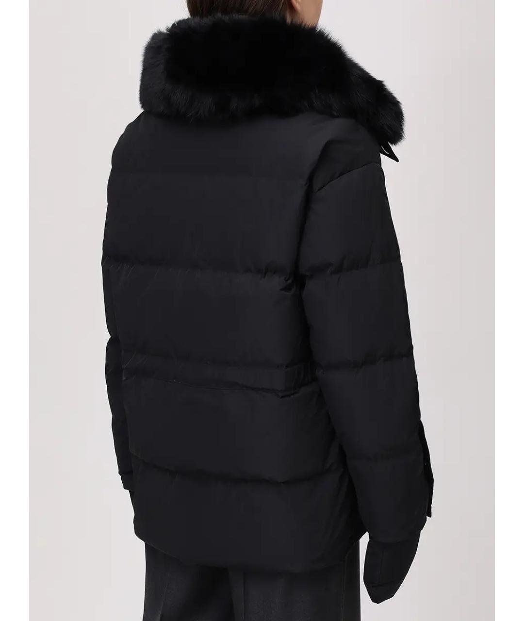 YVES SALOMON Черный меховой пуховик, фото 3