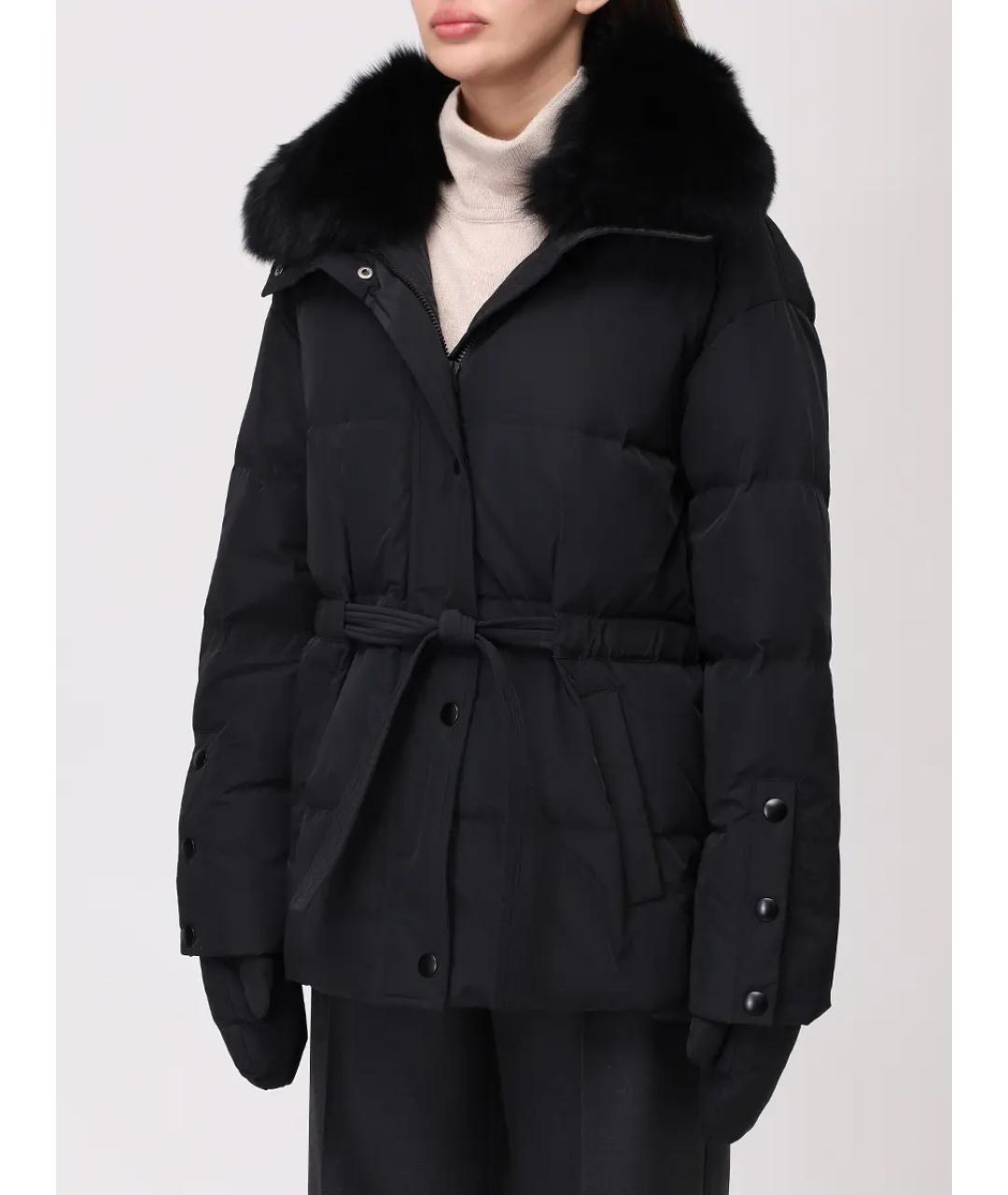 YVES SALOMON Черный меховой пуховик, фото 4