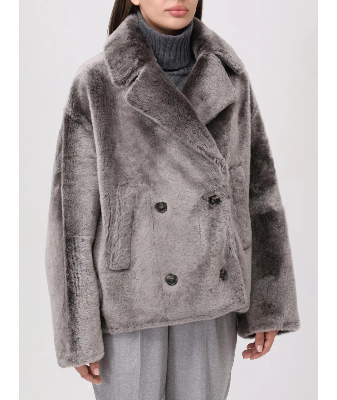 YVES SALOMON Серая шуба, фото 4