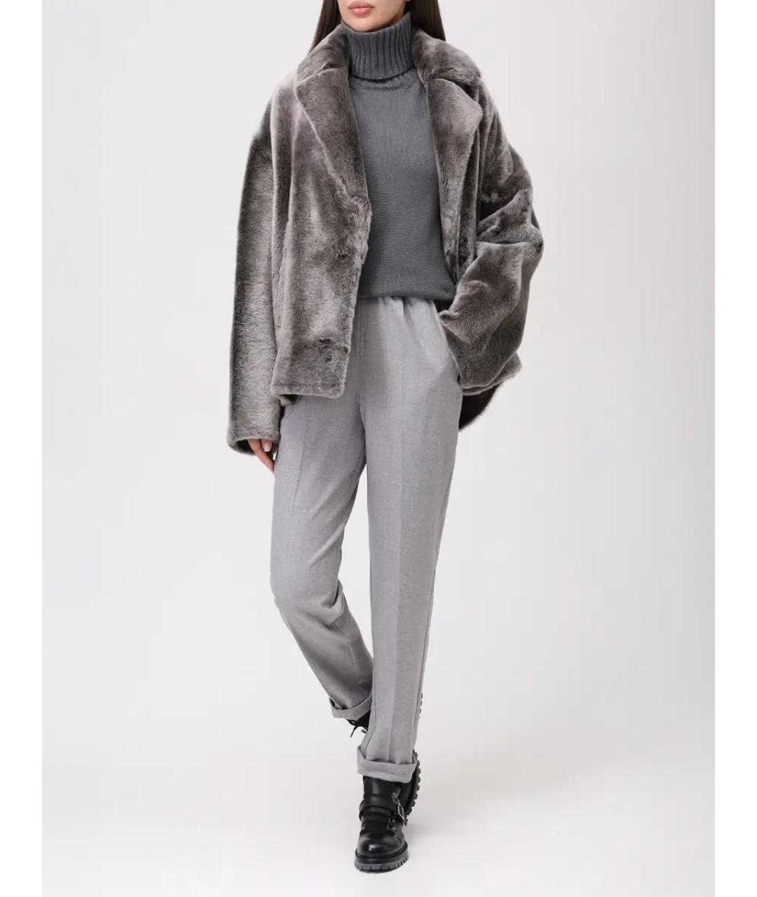 YVES SALOMON Серая шуба, фото 2