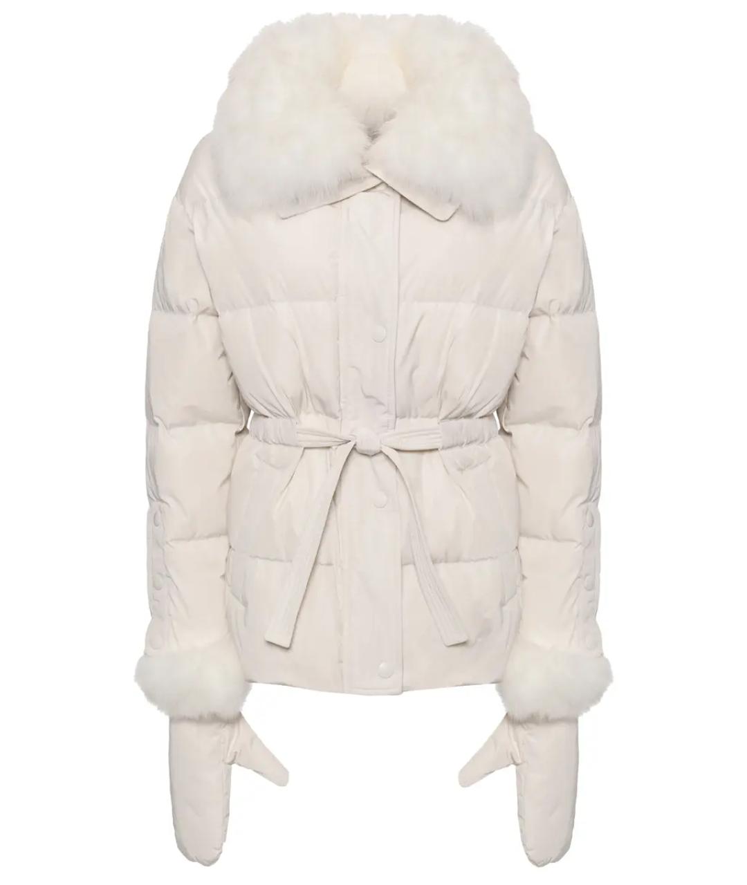 YVES SALOMON Бежевый меховой пуховик, фото 1